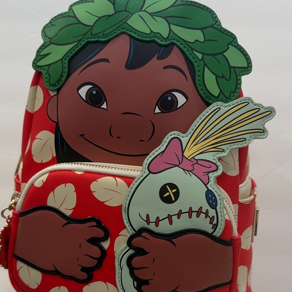 Loungefly Disney Lilo & Scrump Red and Green Backpack - Picture 4 of 6